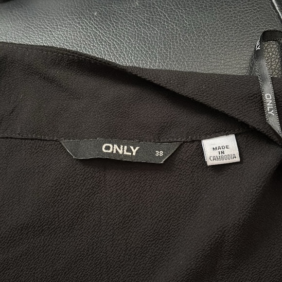 Only black chiffon long open draped  blazer light jacket Sz 38 - Picture 6 of 11